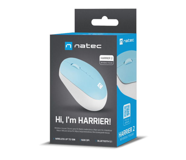 Natec MYSZ HARRIER 2 BEZPRZEWODOWA 1600DPI BLUETOOTH 5.1 BIAŁO-NIE - 1470229 - zdjęcie 6
